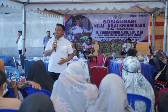 
 Syahar Gelar Sosialisasi Peningkatan Nilai-nilai Kebangsaan di Desa Mojong Sidrap